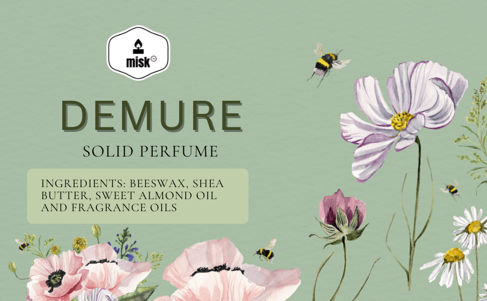 Demure Solid Perfume - Radiant Citrus & Velvety Woods - misk