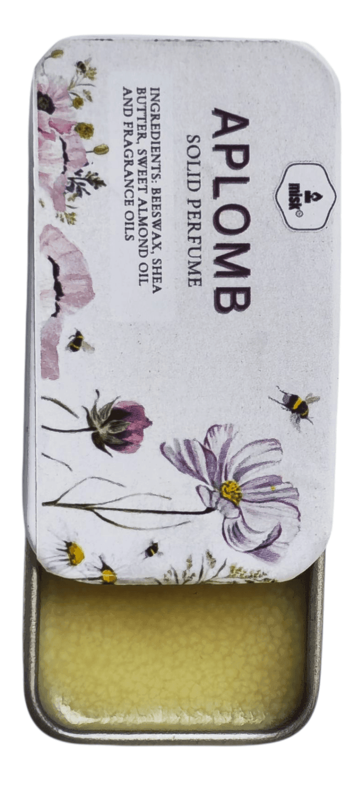 Aplomb Solid Perfume - Long-lasting Floral & Woody Blend - misk