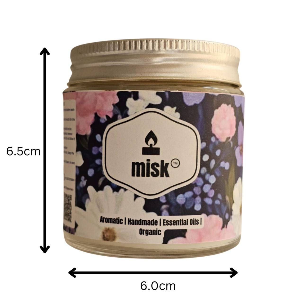 misk Butterfly soy wax candle measurements