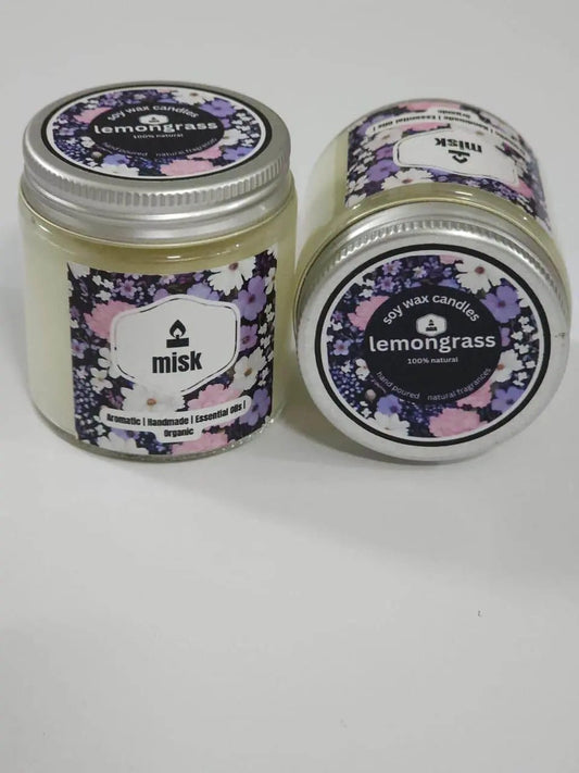 Lemongrass Natural Soy Candle - misk