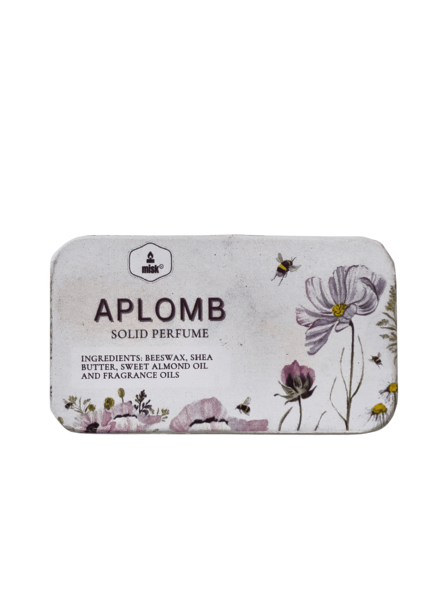 Aplomb Solid Perfume - Long-lasting Floral & Woody Blend - misk