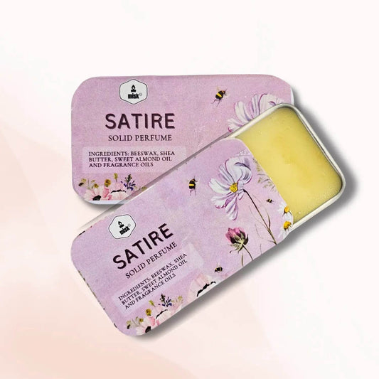 Satire Solid Perfume - Crisp Greens, Smoldering Woods & Fresh Citruses - misk