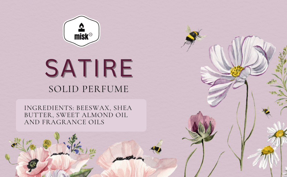 Satire Solid Perfume - Crisp Greens, Smoldering Woods & Fresh Citruses - misk