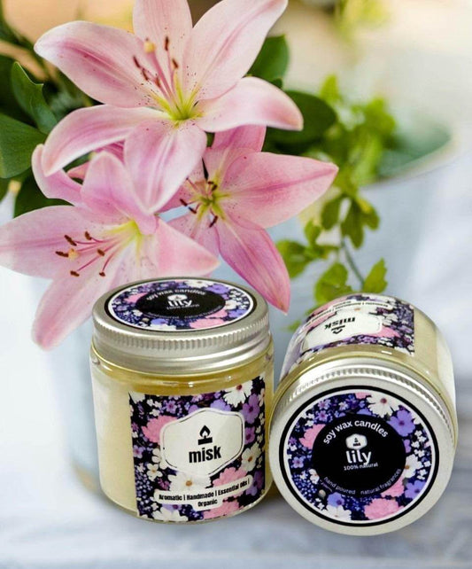 Lily Soy Wax Candle – Soft Floral & Lily-of-the-Valley Scent - misk