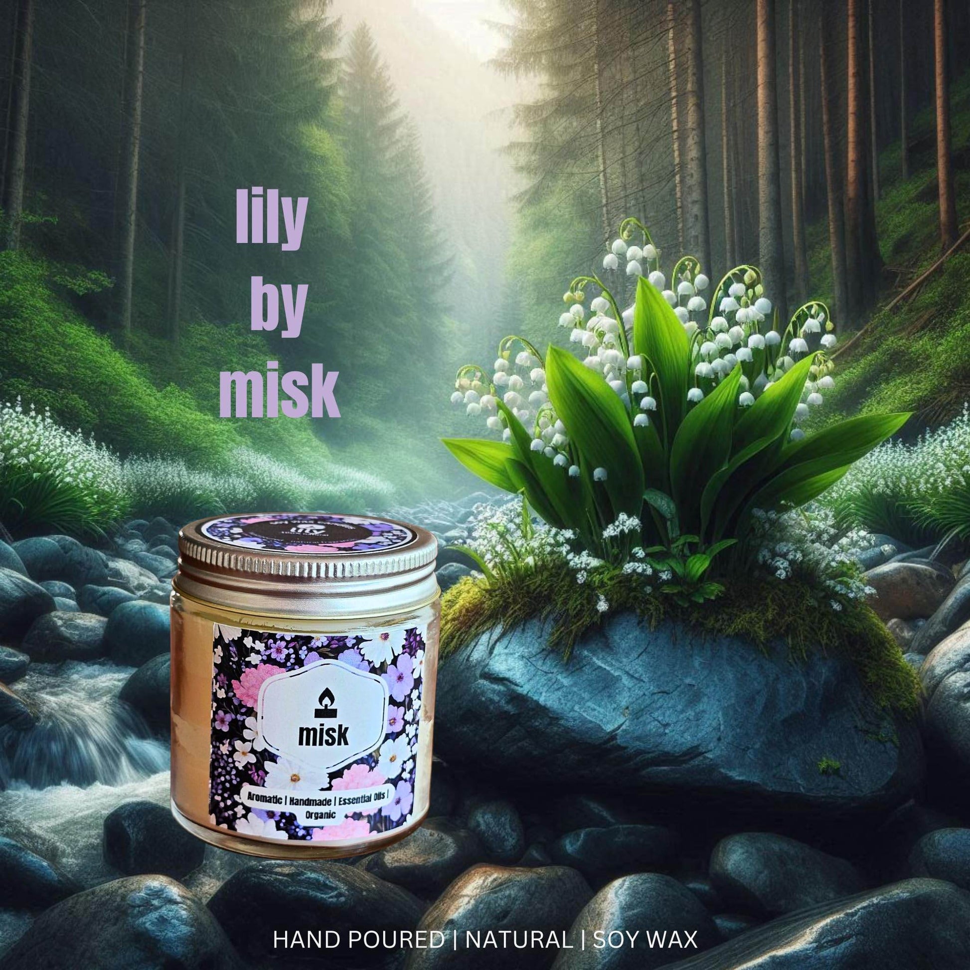 Lily Soy Wax Candle – Soft Floral & Lily-of-the-Valley Scent - misk