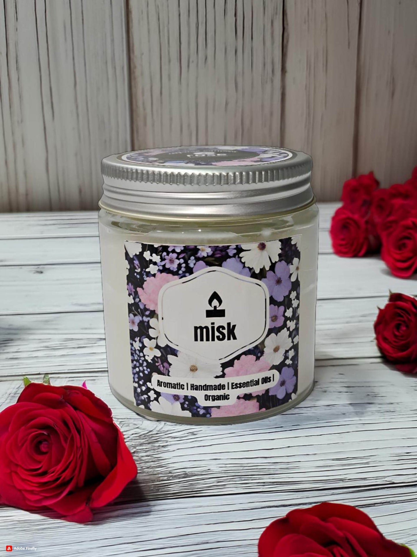 Rose Candle – Natural Soy Wax, Long Burn & Elegant Design | misk - misk