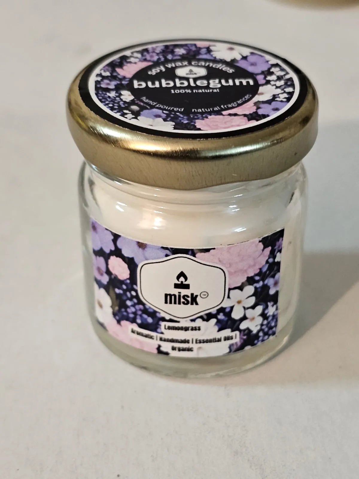 Bubblegum Natural Soy Candle 30g - misk