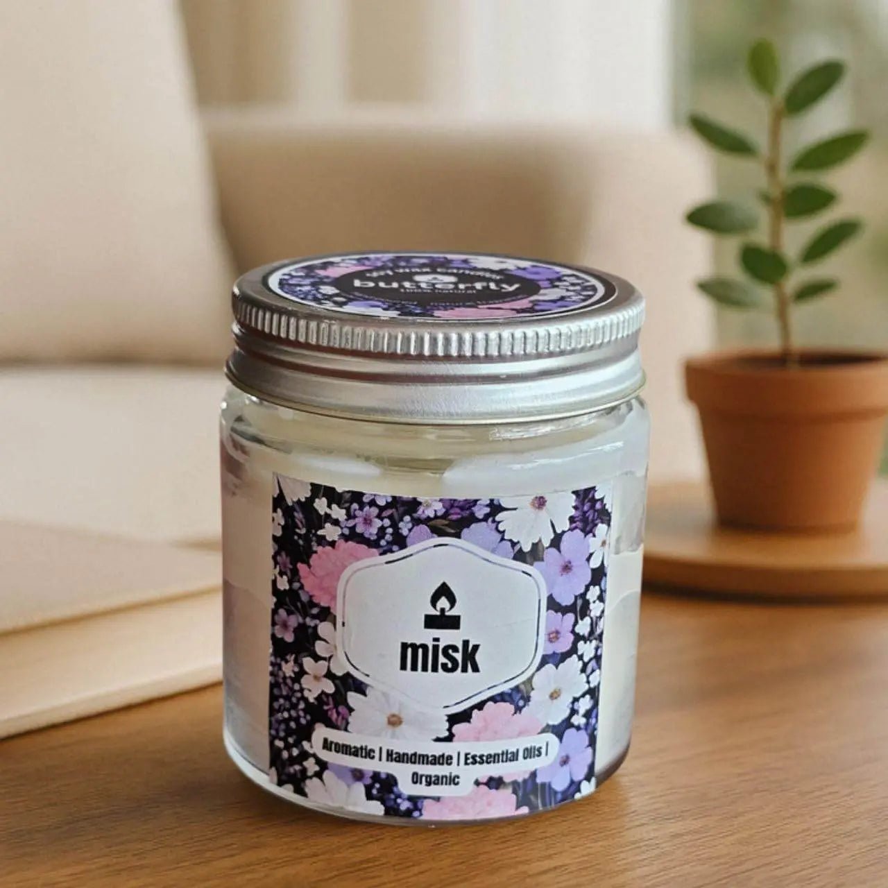 Butterfly Natural Soy Candle - misk