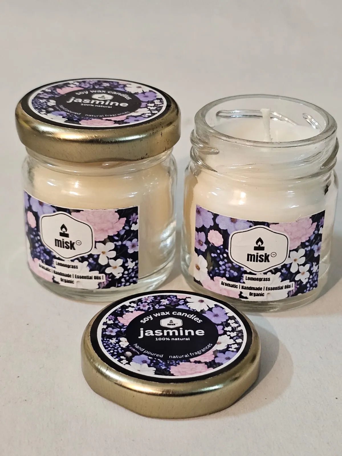 Jasmine Natural Soy Candle 30g - misk