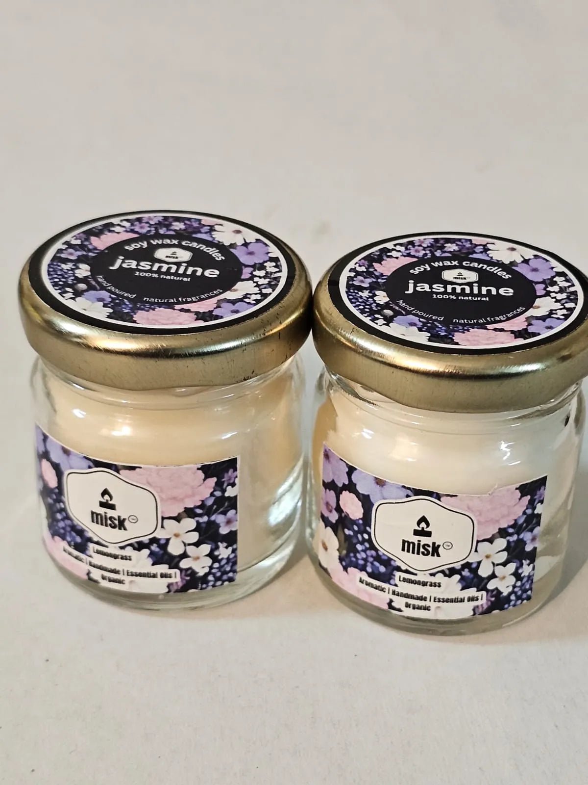 Jasmine Natural Soy Candle 30g - misk