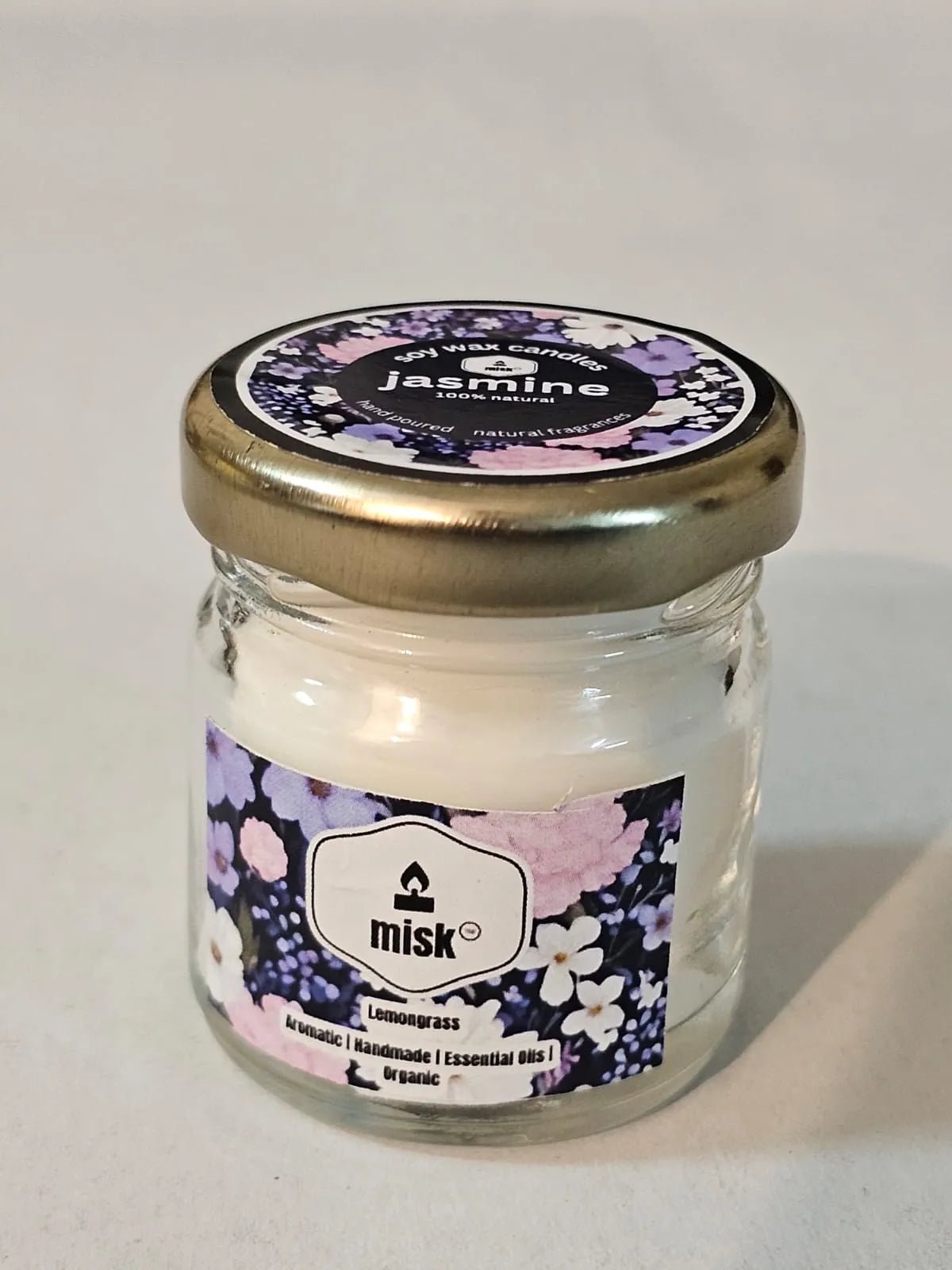 Jasmine Natural Soy Candle 30g - misk