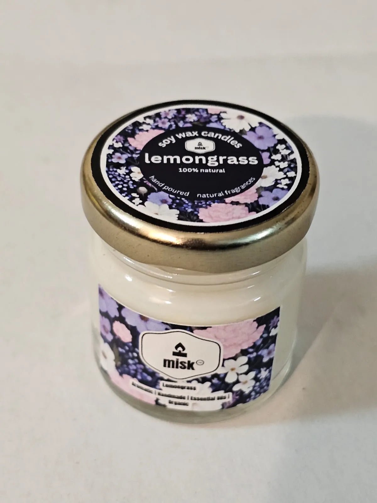 Lemongrass Natural Soy Candle 30g - misk
