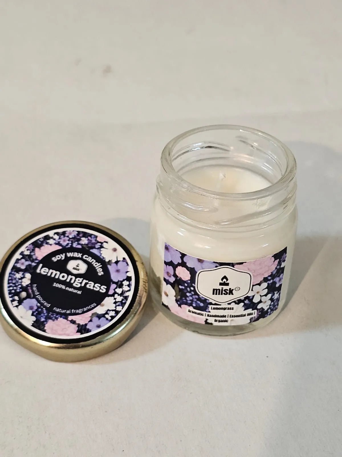 Lemongrass Natural Soy Candle 30g - misk