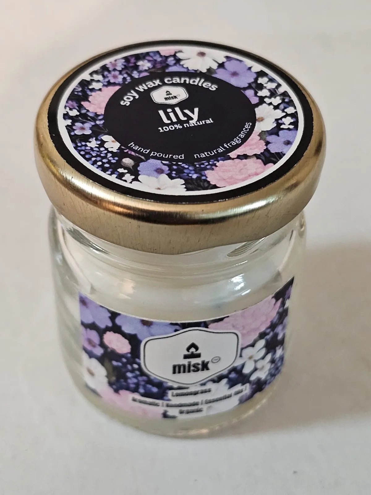 Lily Natural Soy Candle 30g - misk