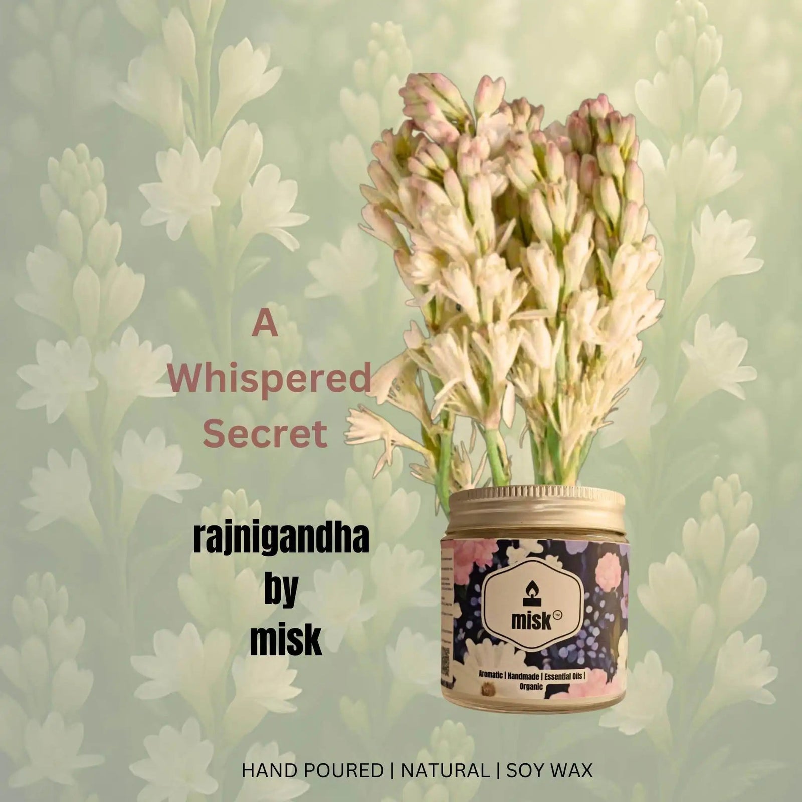 Rajnigandha Natural Soy Candle - misk
