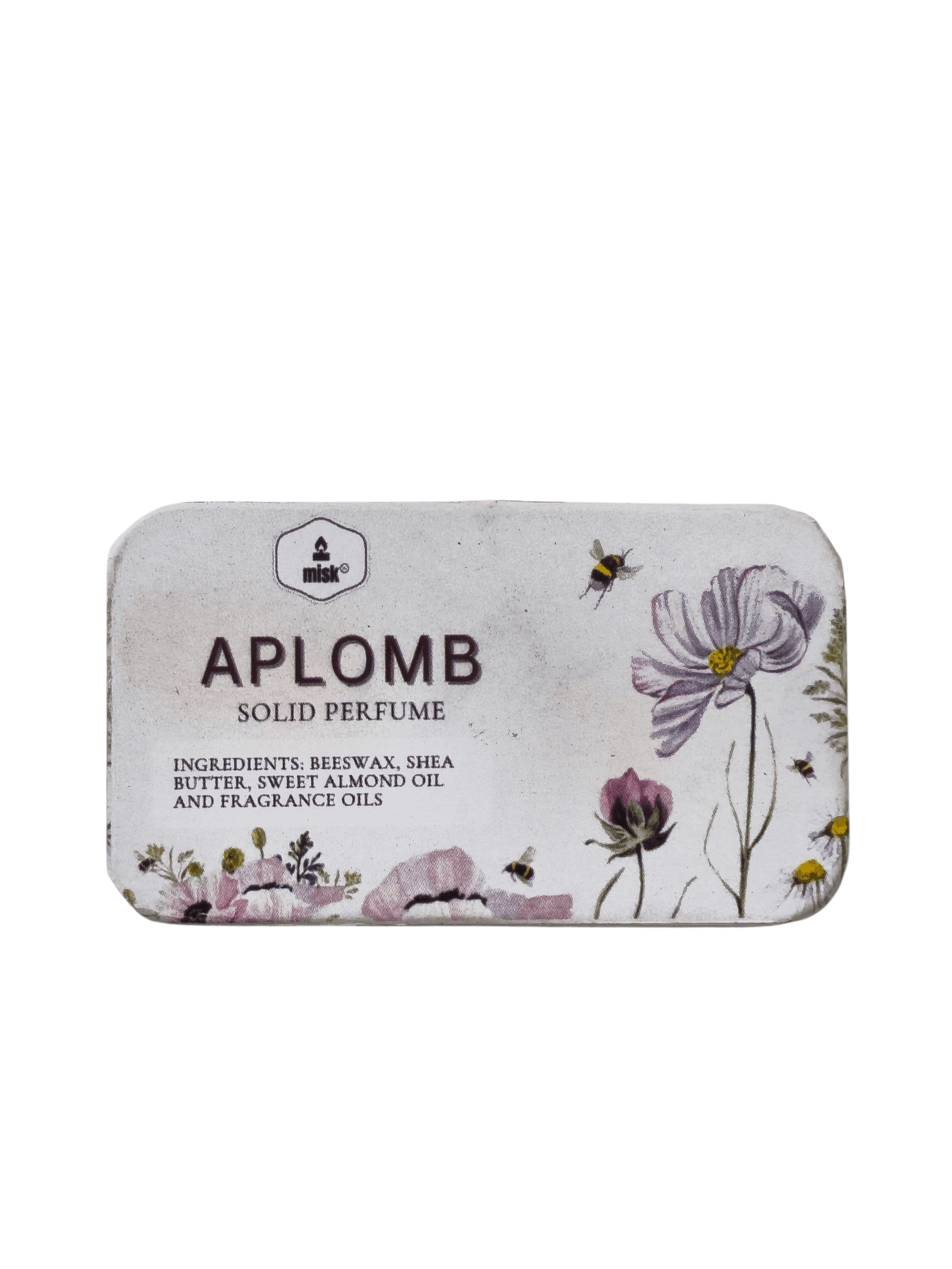 Aplomb Solid Perfume - Long-lasting Floral & Woody Blend - misk