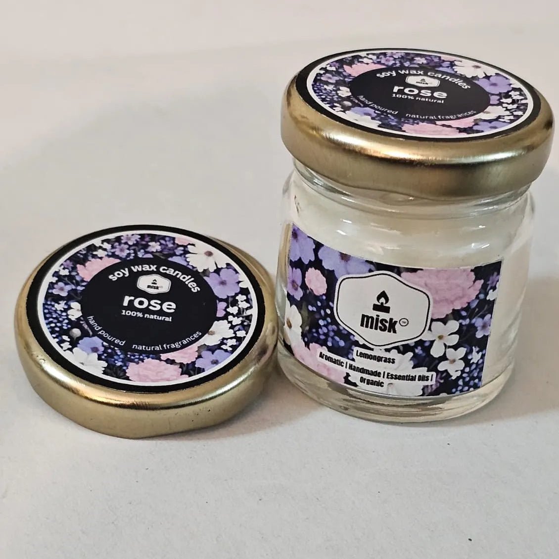 Rose Natural Soy Candle 30g - misk