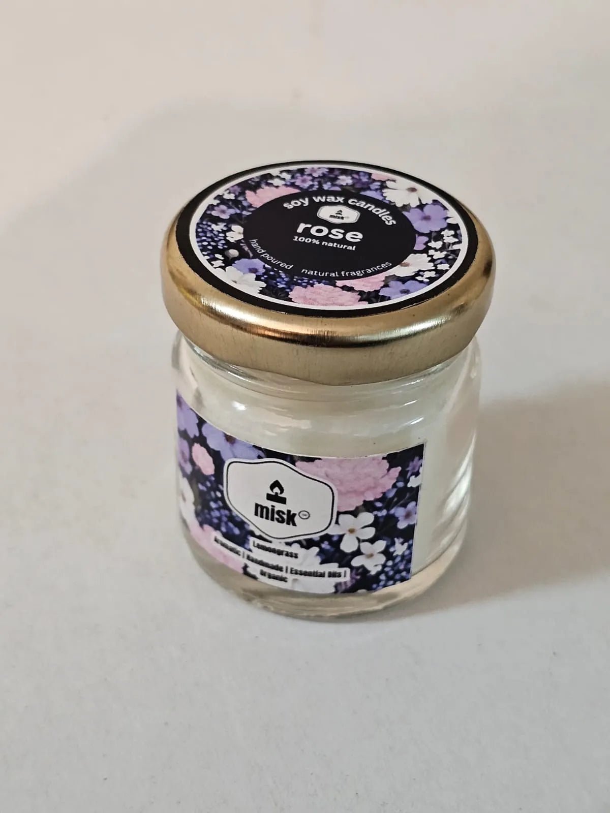 Rose Natural Soy Candle 30g - misk